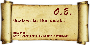 Osztovits Bernadett névjegykártya