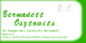 bernadett osztovits business card